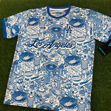 Los Angeles City, Mens Baseball Fan Jersey, YOUR NAME & NUMBER (White and Blue) - (Stock)